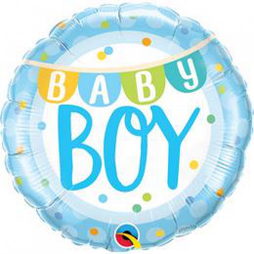 Baby Boy Banner&Dots Fólia lufi