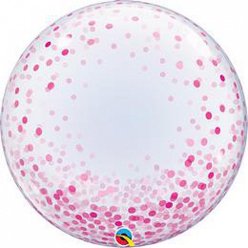 Pink konfetti mintás deco bubble lufi