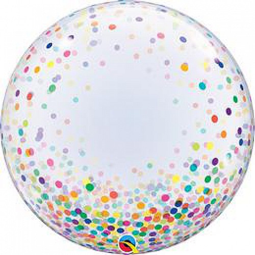 Színes konfetti mintás deco bubble lufi