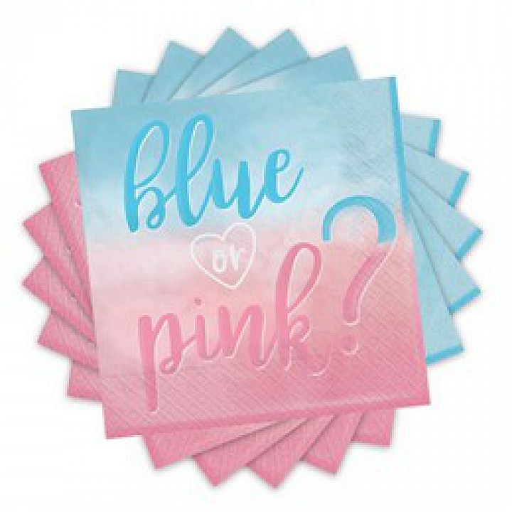 Blue or Pink szalvéta babaszületésre