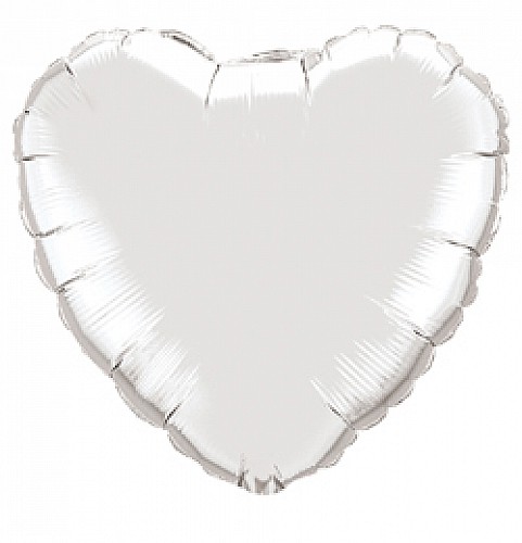 Ezüst szív fólia lufi