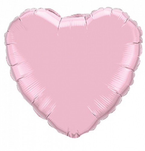 Gyöngyház rózsaszín szív fólia lufi