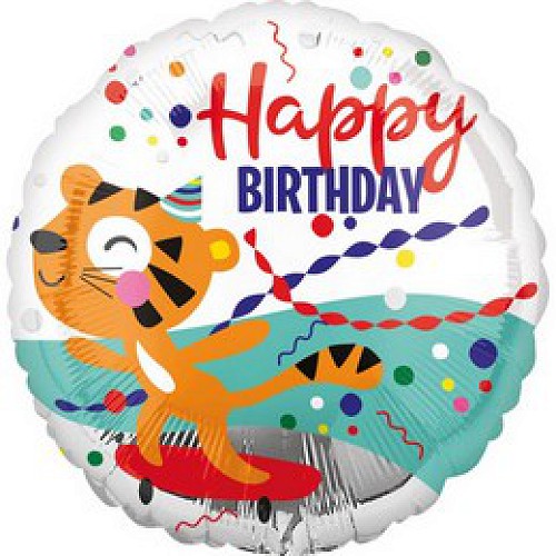 Kis tigris Happy Birthday fólia lufi