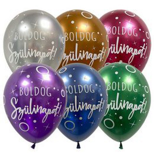 Szatén "Boldog Születésnapot" latex lufi