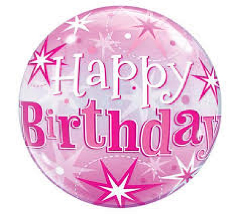 Rózsaszín Happy Birthday Bubble Lufi