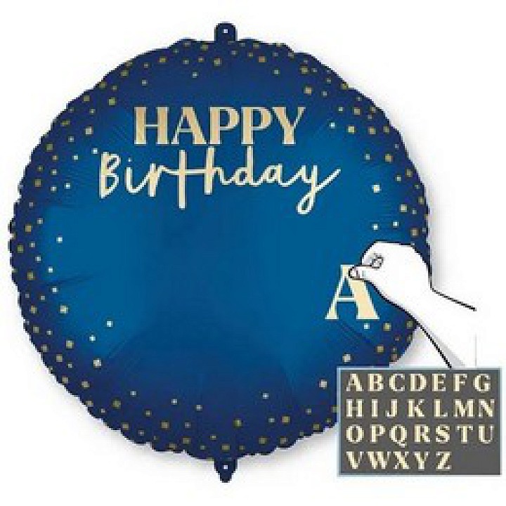 Névre Szoló Szülinapi Fólia Lufi ( Sötétkék)
