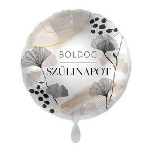 Elegáns Virág Mintás Boldog Szülinapot fólia lufi