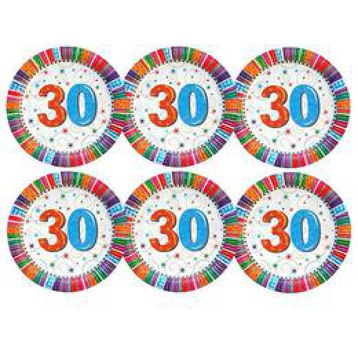 30-as Szines parti tányér