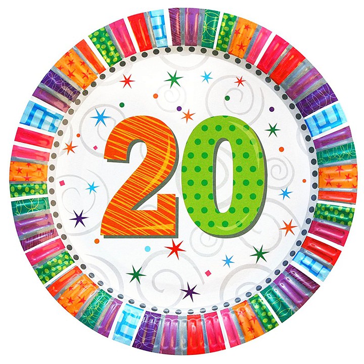 20-as Színes parti tányér