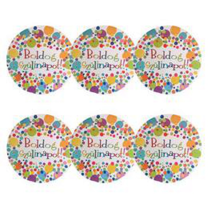 Színes Konfettis Parti tányér