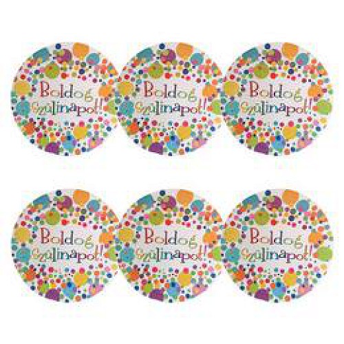 Színes Konfettis Parti tányér