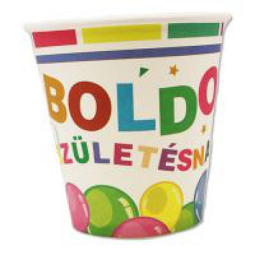 Boldog születésnapot lufis parti pohár