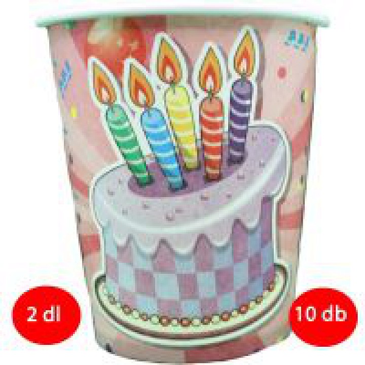 Rózsaszín Csíkos, Tortás parti pohár