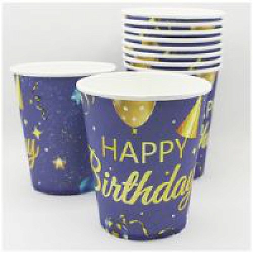 Happy Birthday Kék-Arany parti pohár