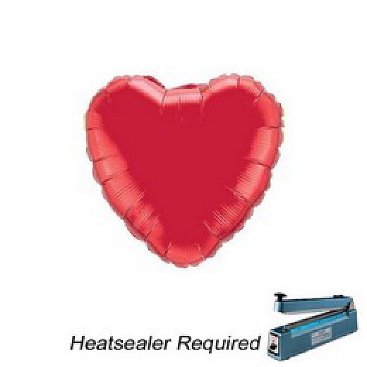 Mini Piros Szív Pálcás fólia lufi