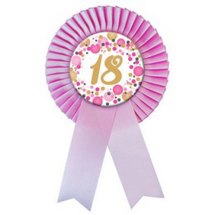 Rózsaszín 18-as Konfettis kitűző