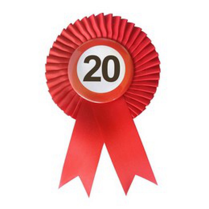 Szalagos Sebességkorlátozó 20-as kitűző