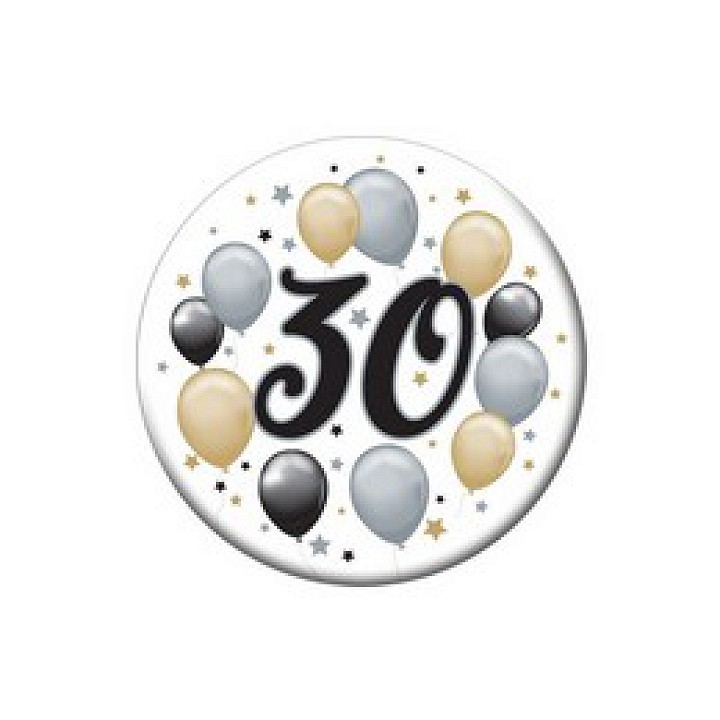 Elegáns léggömbös 30-as kitűző