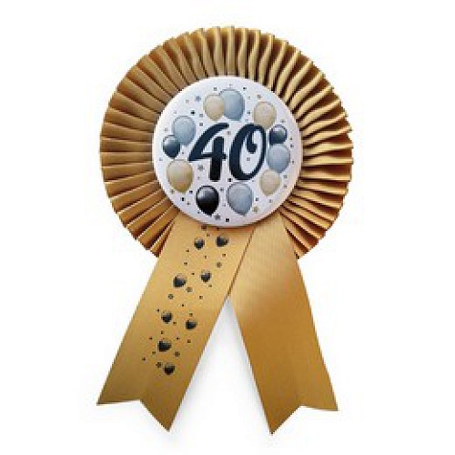 Szalagos Elegáns Léggömbös 40-es kitűző