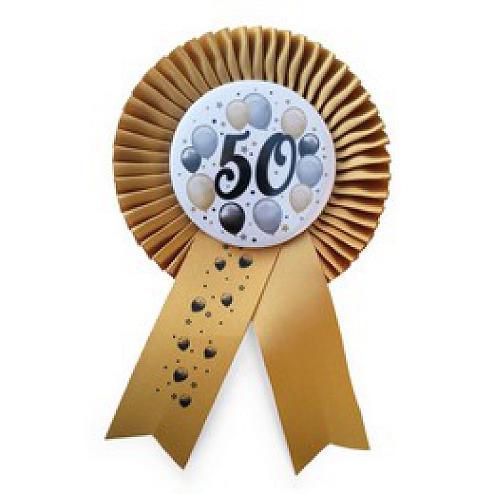 Szalagos Elegáns Léggömbös 50-es kitűző