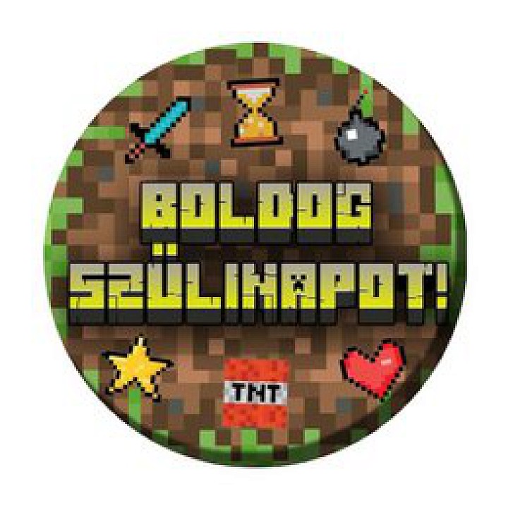 Boldog Szülinapot! Minecraft kitűző