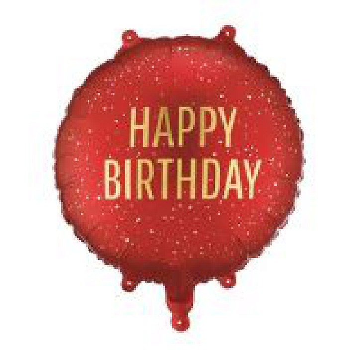 Happy Birthday Piros fólia lufi