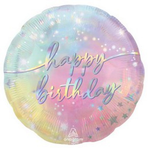 Happy Birthday Színátmenetes Csillogó Fólia Lufi