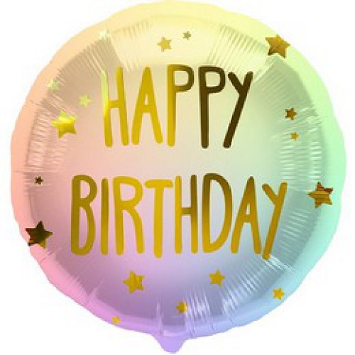 Ombre Csillagos Happy Birthday fólia lufi