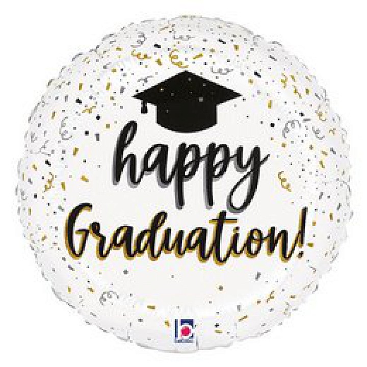 Happy Graduation Satin Confetti Ballagási Fólia Lufi
