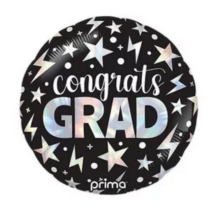 Congrats Grad! feliratú hologramos fólia lufi