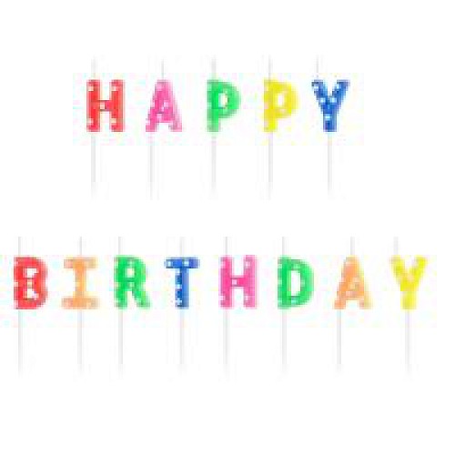 Happy Birthday Színes Pöttyös tortagyertya