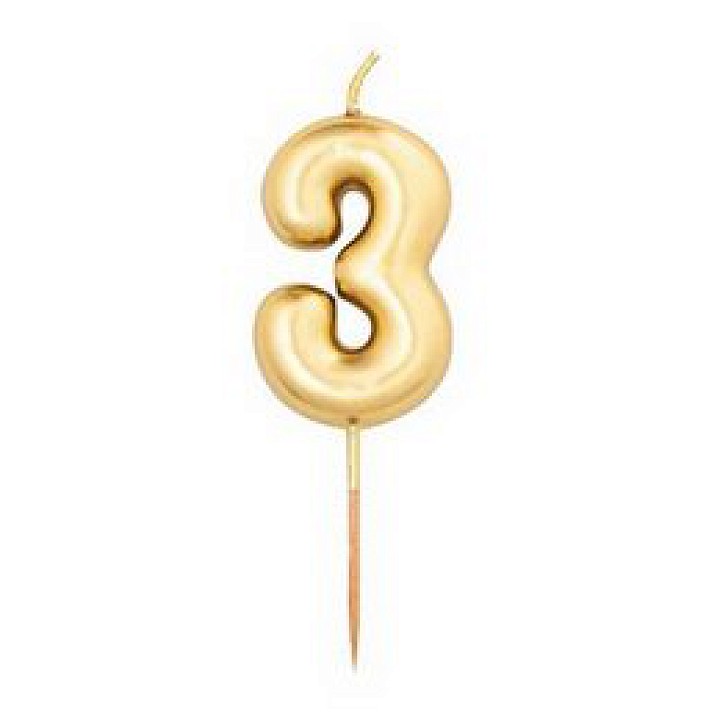3-as Arany számgyertya