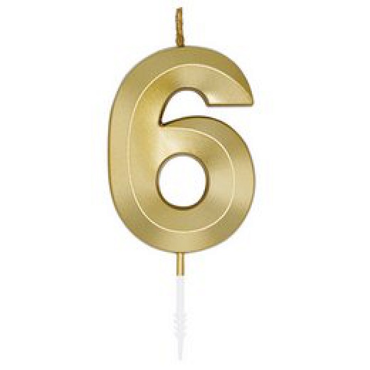 6-os Metál Arany számgyertya