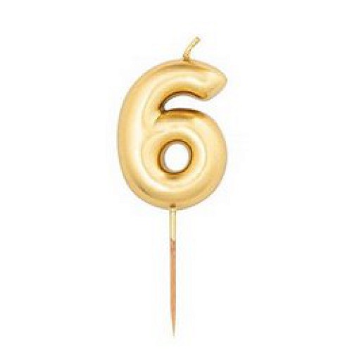 6-os Arany számgyertya