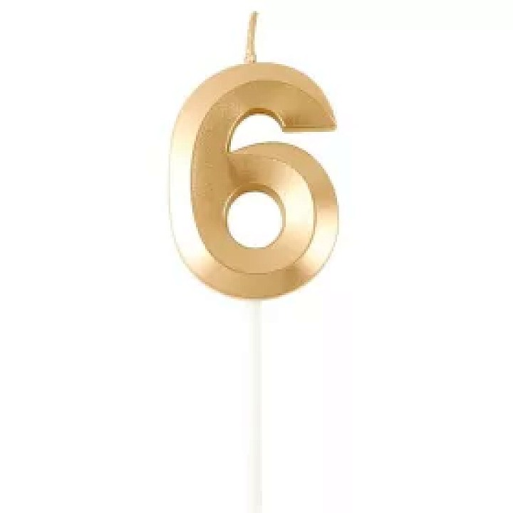 6-os Arany számgyertya