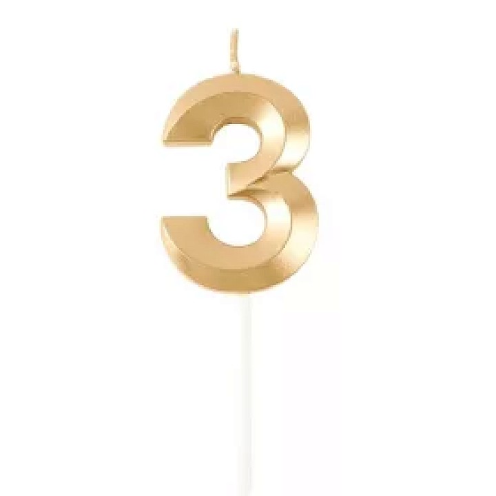 3-as Arany számgyertya