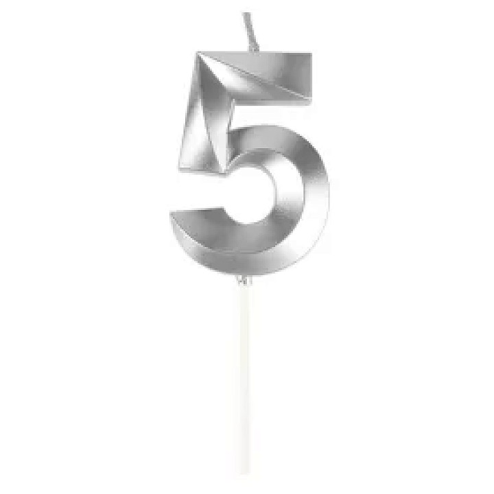 5-ös Ezüst számgyertya