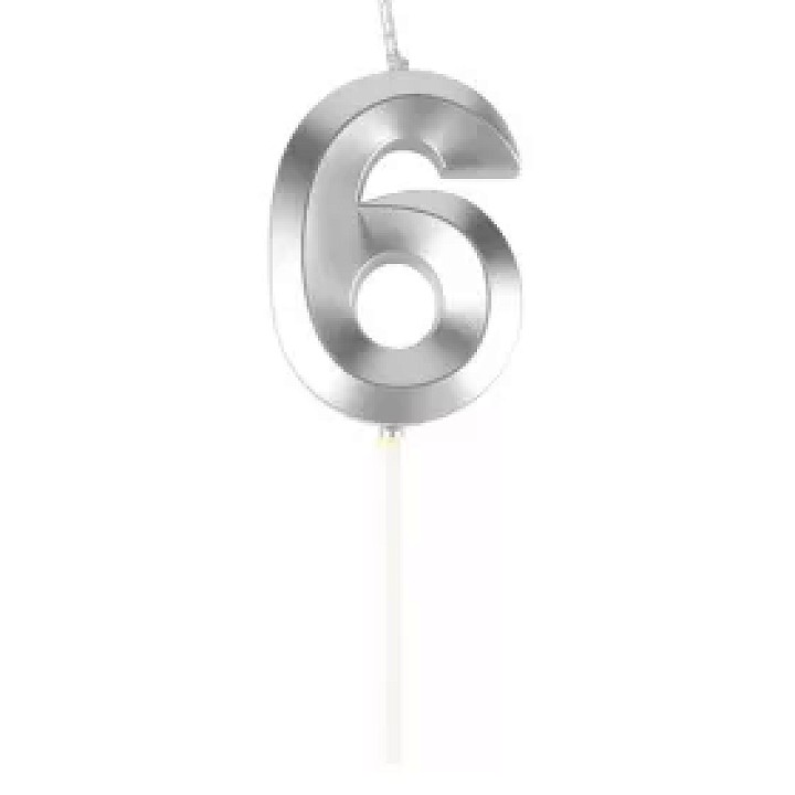 6-os Ezüst számgyertya