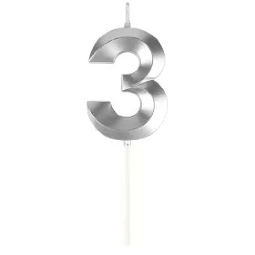 3-as Ezüst számgyertya