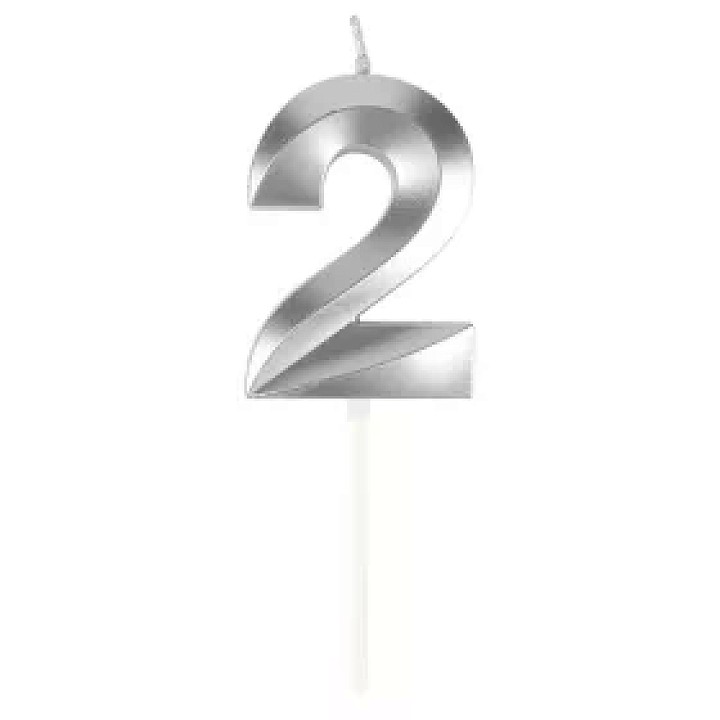 2-es Ezüst számgyertya