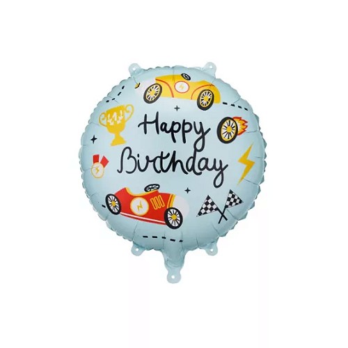 Happy Birthday Versenyautós Fólia Lufi