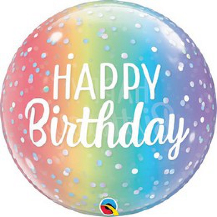 Happy Birthday Színátmenetes Bubble Lufi