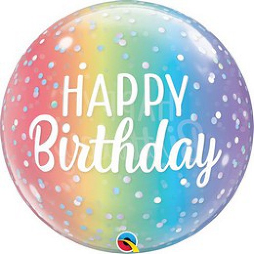 Happy Birthday Színátmenetes Bubble Lufi