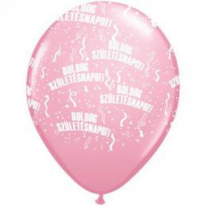 Boldog születésnapot pink latex lufi