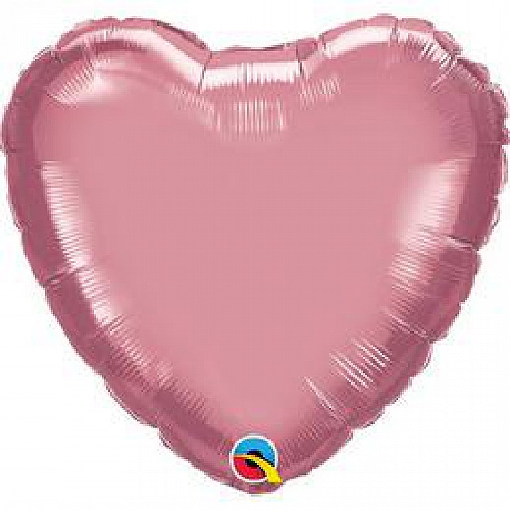 Chrome mályva szív fólia lufi