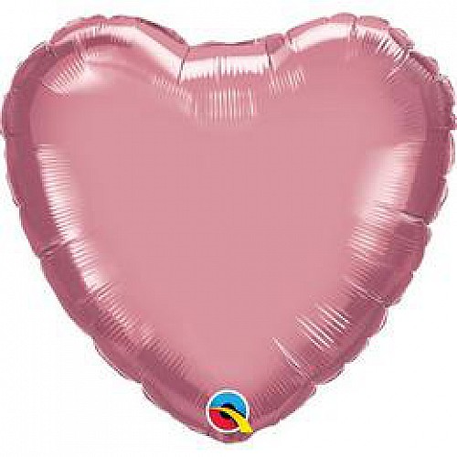 Chrome mályva szív fólia lufi