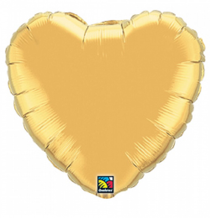 Metallic gold szív fólai lufi