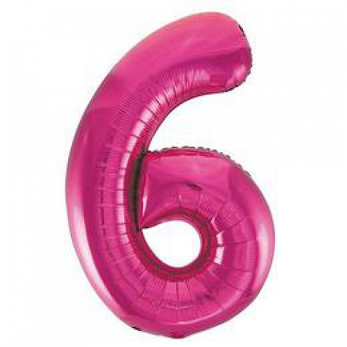6 pink szám lufi