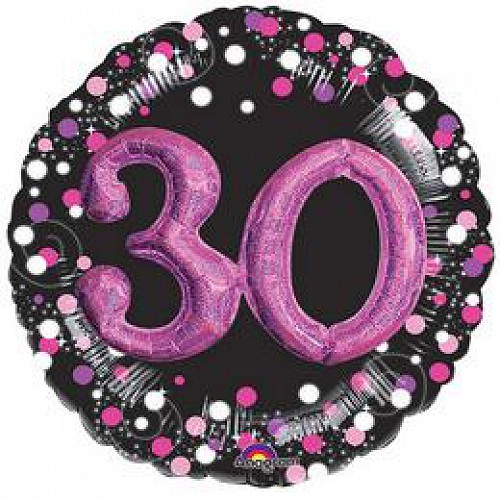 3D- Sparkling 30. pink szülinapi fólia lufi
